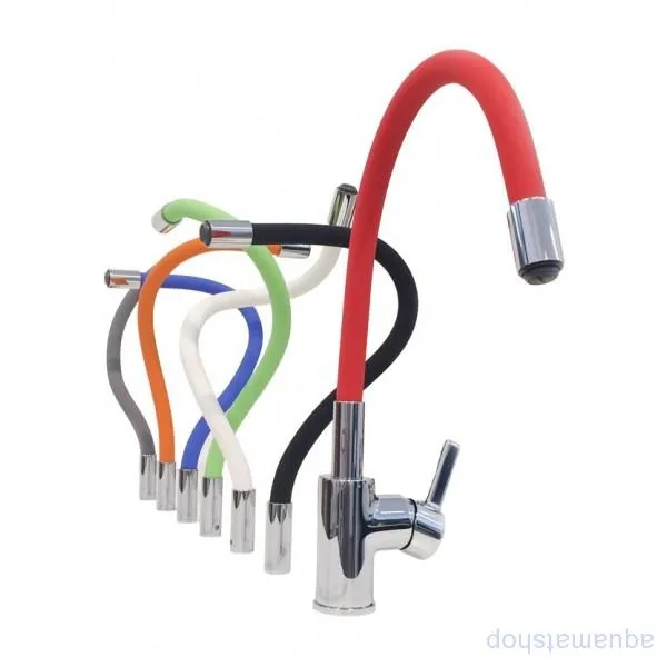 Silikónové ramienko na kuchyňskú vodovodnú batériu TRIX 1008 - ORANŽOVÉ