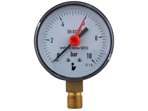 Tlakomer 0- 10bar, DN50, spodný vývod 1/4"