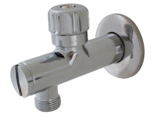 Rohový ventil vretenový 3/8"x1/2" s filtrom a ružicou