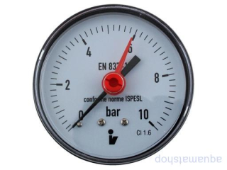 Tlakomer 0- 10bar, DN63, zadný vývod 1/4"