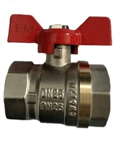 Guľový kohút 3/4" FF motýľ PN 25