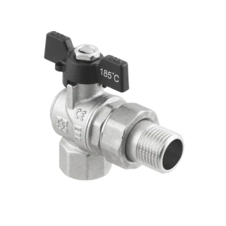 Guľový ventil s rozoberateľným šróbením RAFTEC– rohový 1/2" PN50 s upchávkou