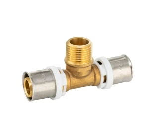 PEX-AL T-kus vonkajší 16 × 1/2" × 16 – lisovacia tvarovka (TH)